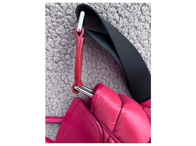 Borsa Moncler Evera in Pelle e Nylon Rosso - vista 4