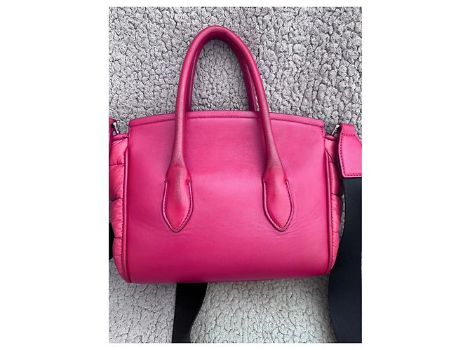 Borsa Moncler Evera in Pelle e Nylon Rosso - vista 6
