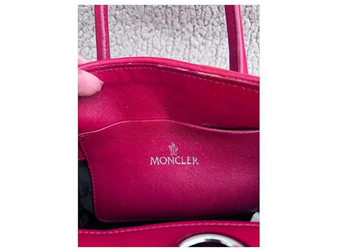 Borsa Moncler Evera in Pelle e Nylon Rosso - vista 9
