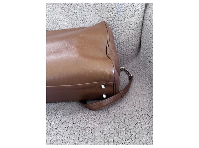 Prada Doctor Braune Ledertasche mit silberner Kette - Ansicht 7