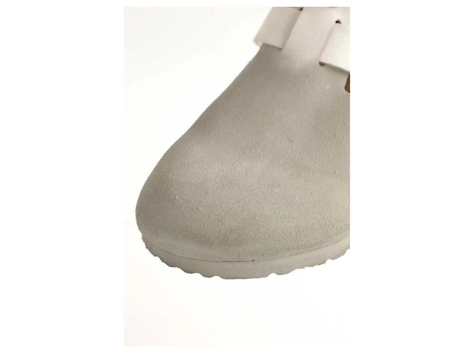 Birkenstock Mule in pelle grigia - vista 4