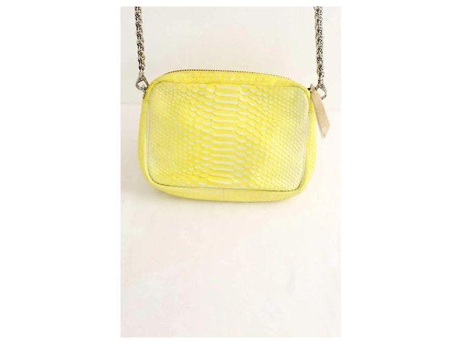 Borsa a tracolla Claris Virot in pelle gialla - vista 4