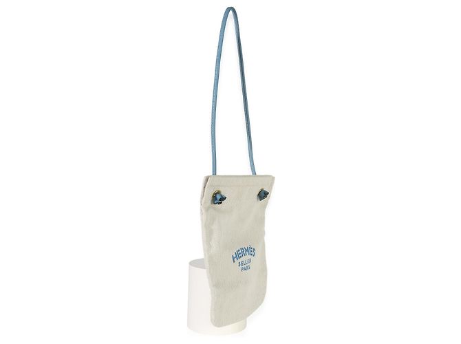 Hermès Bleu Jean Epsom Toile Ecru Aline Grooming PM Blu Beige - vista 4