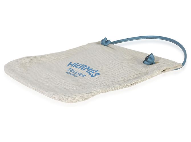 Hermès Bleu Jean Epsom Toile Ecru Aline Grooming PM Blu Beige - vista 6