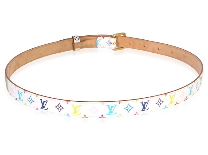 Cinto Louis Vuitton Monograma Multicolorido Branco 30mm 80/32 - vista 2