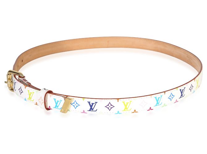 Cinto Louis Vuitton Monograma Multicolorido Branco 30mm 80/32 - vista 4