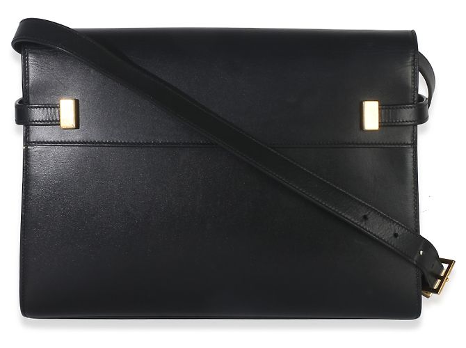 Borsa a spalla Manhattan media in pelle di vitello nera Saint Laurent Nero - vista 2