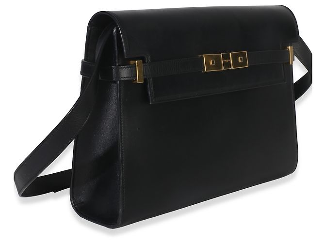 Borsa a spalla Manhattan media in pelle di vitello nera Saint Laurent Nero - vista 4