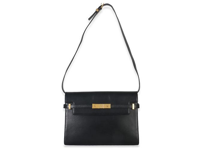 Borsa a spalla Manhattan media in pelle di vitello nera Saint Laurent Nero - vista 5