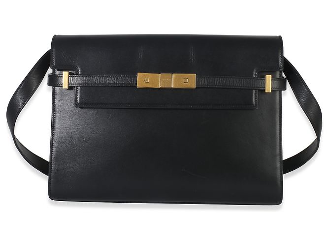 Borsa a spalla Manhattan media in pelle di vitello nera Saint Laurent Nero - vista 8