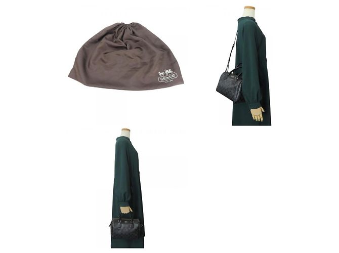 Borsa Mini Boston F32203 di Coach Marrone Nero - vista 10