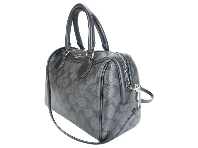 Borsa Mini Boston F32203 di Coach Marrone Nero - vista 2