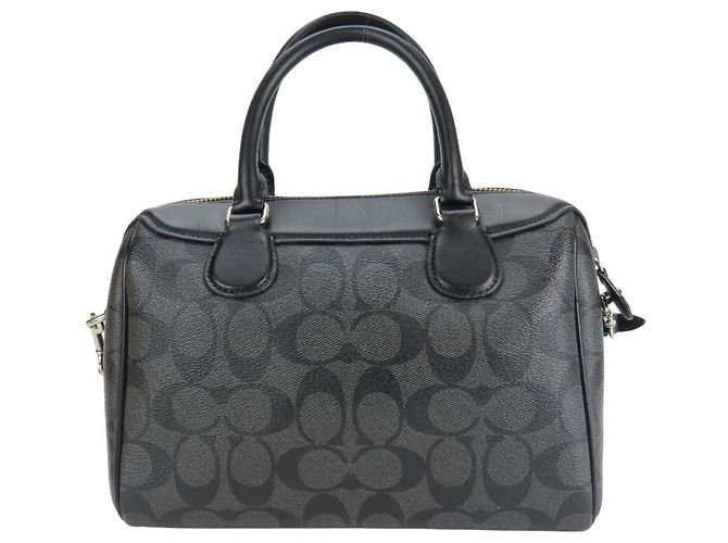 Borsa Mini Boston F32203 di Coach Marrone Nero - vista 3