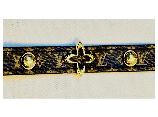 Pulsera Monogram Louis Vuitton Castaño Gold hardware - vista 17