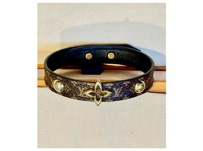 Pulsera Monogram Louis Vuitton Castaño Gold hardware - vista 3