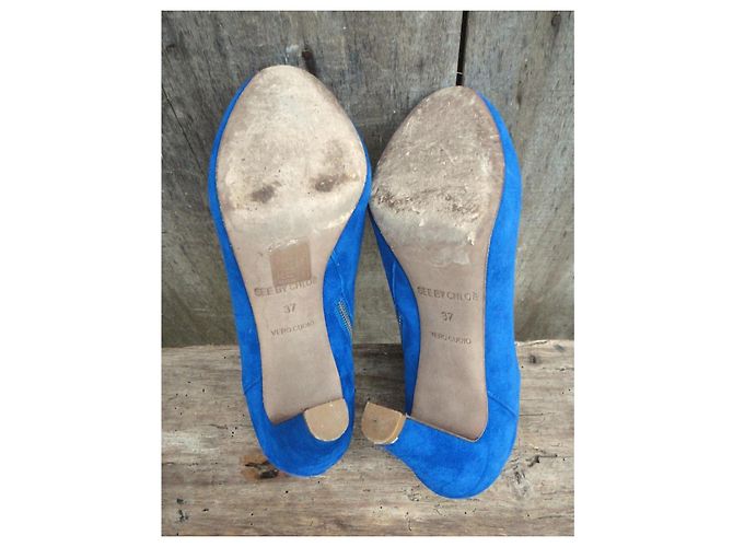 Stivaletti See by Chloé in camoscio blu - vista 6