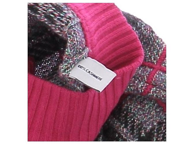Barrie Falda de punto con estampado de tartán en cachemira Gris - vista 7