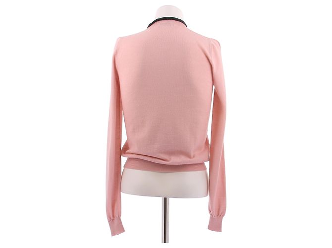 Prada JPG bedruckter Kaschmir Cardigan Rosa Pink - Ansicht 2