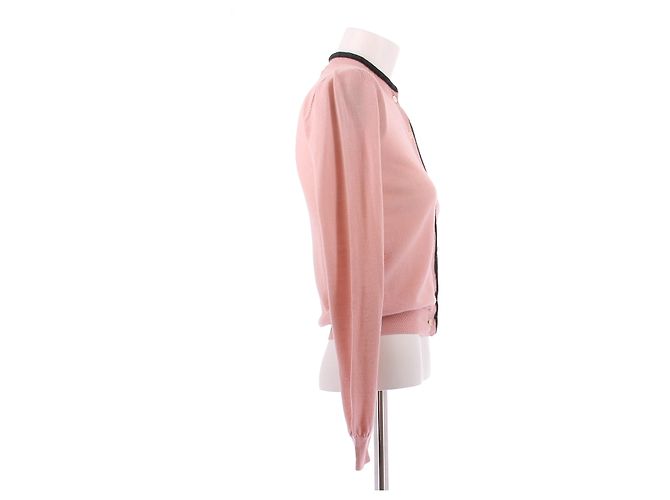 Prada JPG bedruckter Kaschmir Cardigan Rosa Pink - Ansicht 3