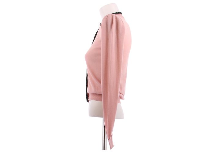 Prada JPG bedruckter Kaschmir Cardigan Rosa Pink - Ansicht 4