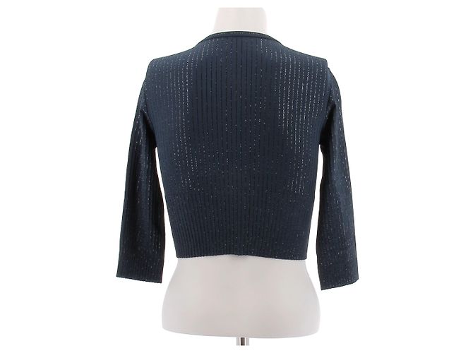 Alaïa Cardigan in Dunkelblau mit Knöpfen - Ansicht 2
