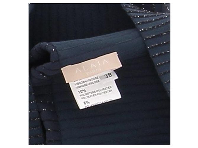 Alaïa Cardigan in Dunkelblau mit Knöpfen - Ansicht 5