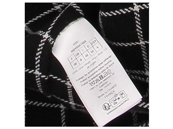 Christian Dior Chaqueta de lana de manga corta a cuadros Negro - vista 5