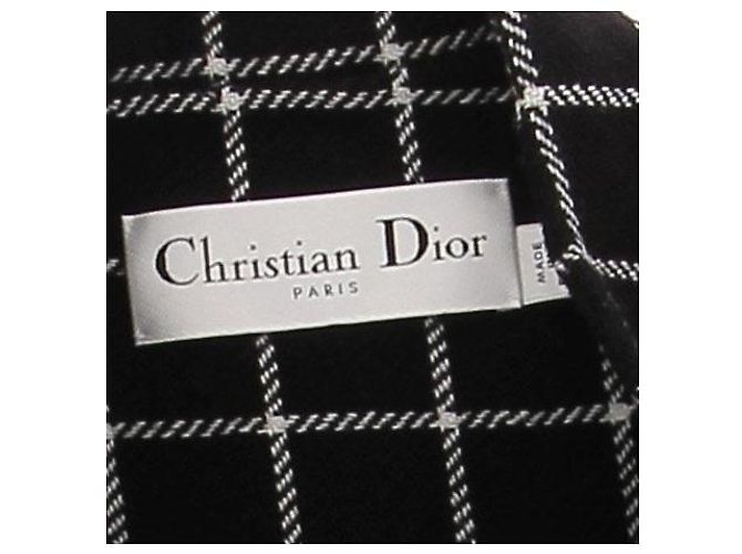 Christian Dior Chaqueta de lana de manga corta a cuadros Negro - vista 6