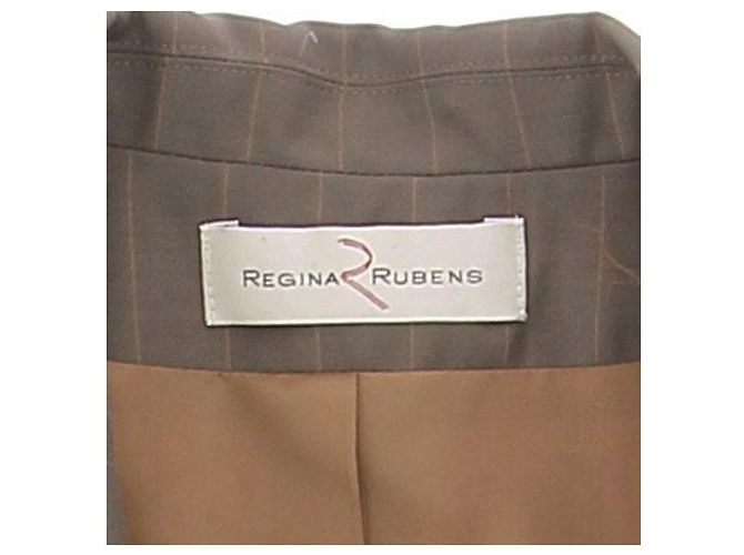 Regina Rubens Brauner gestreifter Wollblazer - Ansicht 5