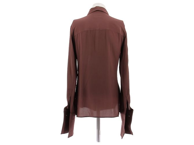 Saint Laurent Camicia marrone in seta - vista 2