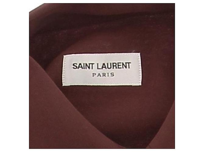 Saint Laurent Camicia marrone in seta - vista 5
