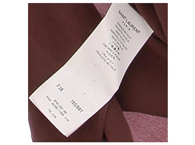 Saint Laurent Camicia marrone in seta - vista 6