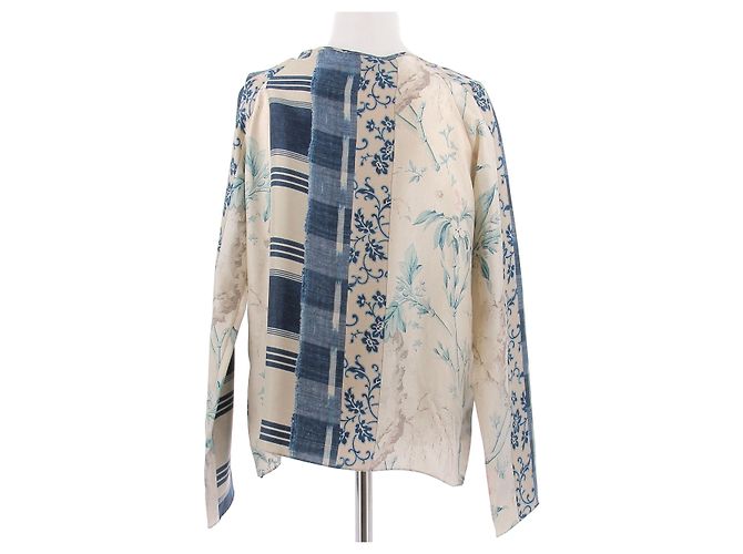 Pierre Louis Mascia Top de seda con diferentes estampados Azul - vista 2