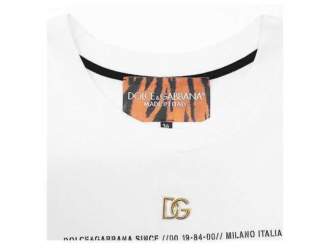 Dolce & Gabbana Camiseta de algodón con logo DG Dolce&Gabbana Blanco - vista 9
