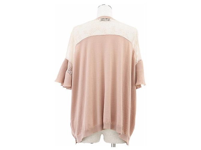 Top de lana con encaje floral Valentino Beige - vista 6