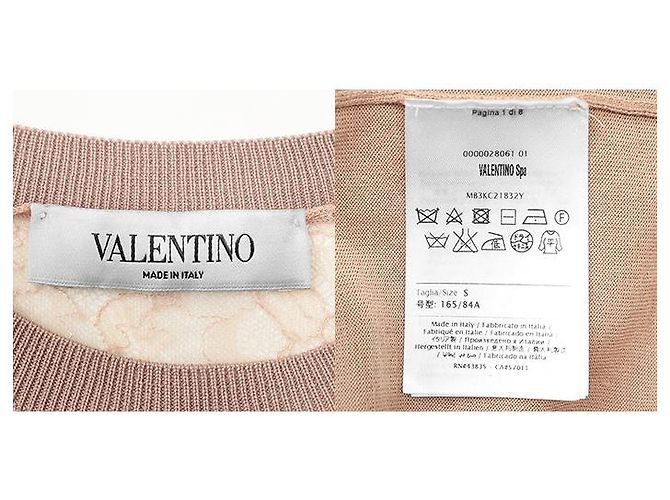 Top de lana con encaje floral Valentino Beige - vista 9