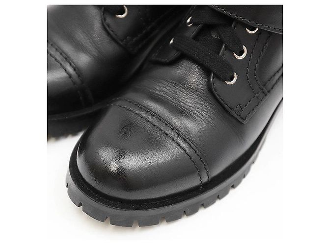 Botas de cuero de ternera Prada 3T5917 Negro - vista 12