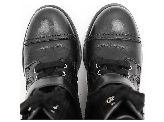 Botas de cuero de ternera Prada 3T5917 Negro - vista 13