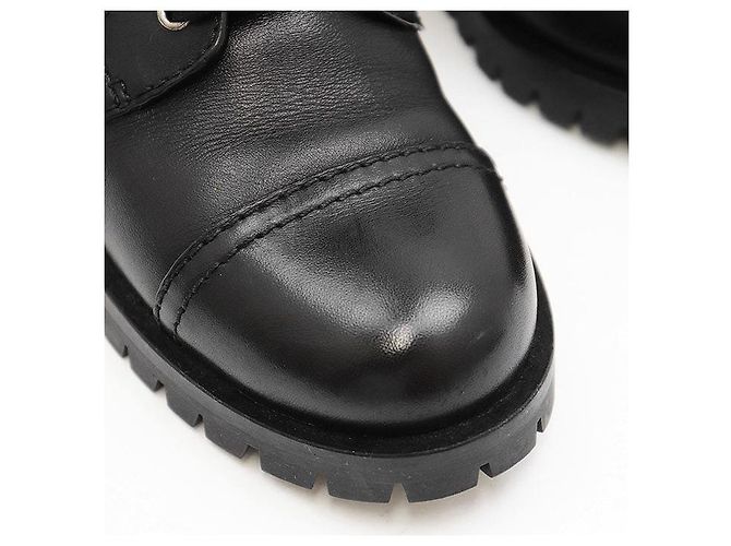 Botas de cuero de ternera Prada 3T5917 Negro - vista 2
