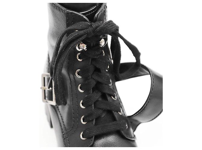 Botas de cuero de ternera Prada 3T5917 Negro - vista 3