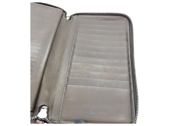 Cartera larga de cuero Tali Scritto Berluti Castaño - vista 10