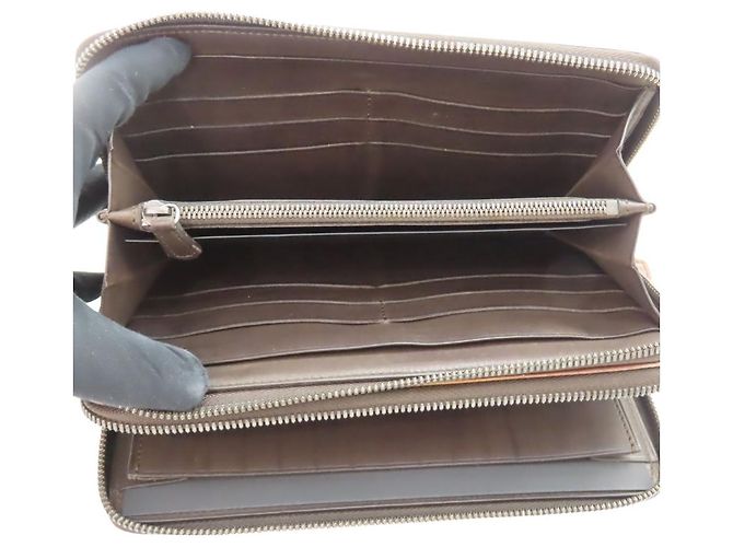 Cartera larga de cuero Tali Scritto Berluti Castaño - vista 12