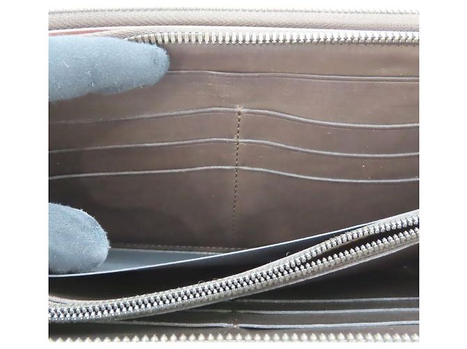 Cartera larga de cuero Tali Scritto Berluti Castaño - vista 15