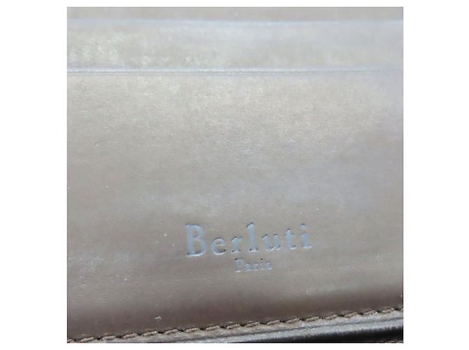 Cartera larga de cuero Tali Scritto Berluti Castaño - vista 16