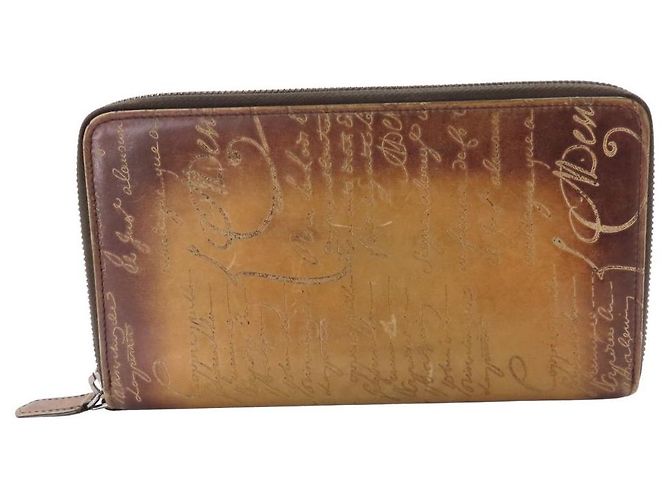 Cartera larga de cuero Tali Scritto Berluti Castaño - vista 2