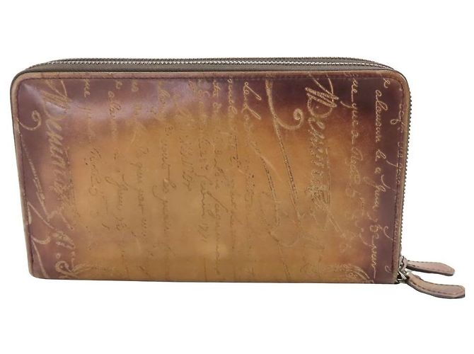 Cartera larga de cuero Tali Scritto Berluti Castaño - vista 4