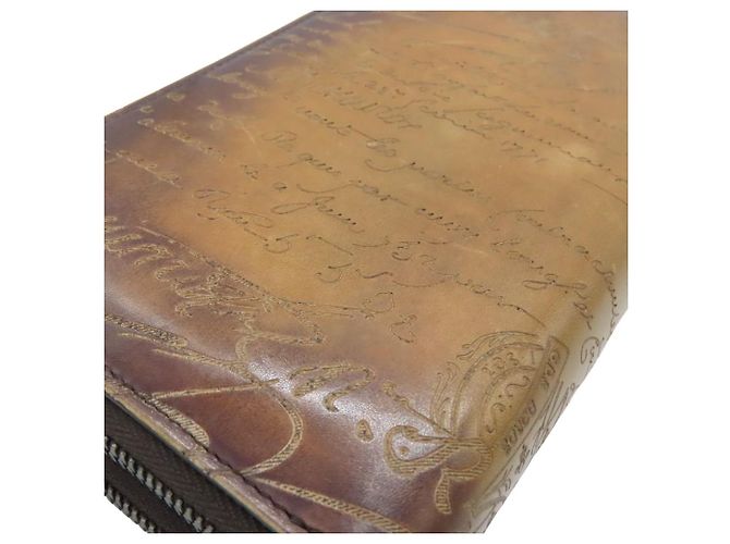 Cartera larga de cuero Tali Scritto Berluti Castaño - vista 6