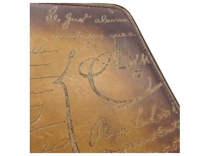 Cartera larga de cuero Tali Scritto Berluti Castaño - vista 7