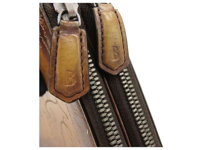 Cartera larga de cuero Tali Scritto Berluti Castaño - vista 8