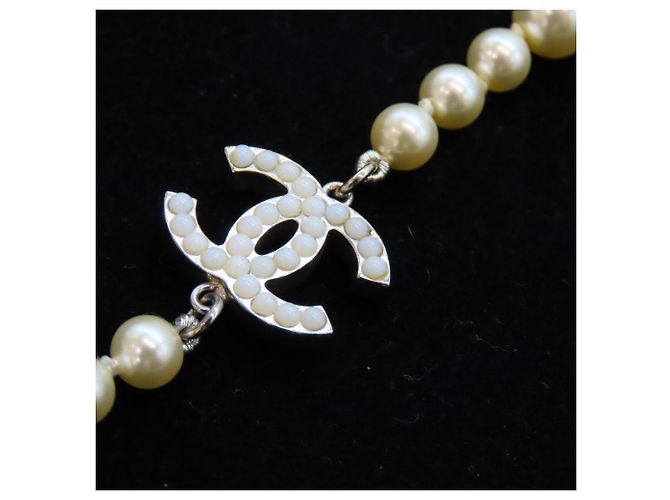 Timeless Collar Largo de Perlas Chanel Plata - vista 4